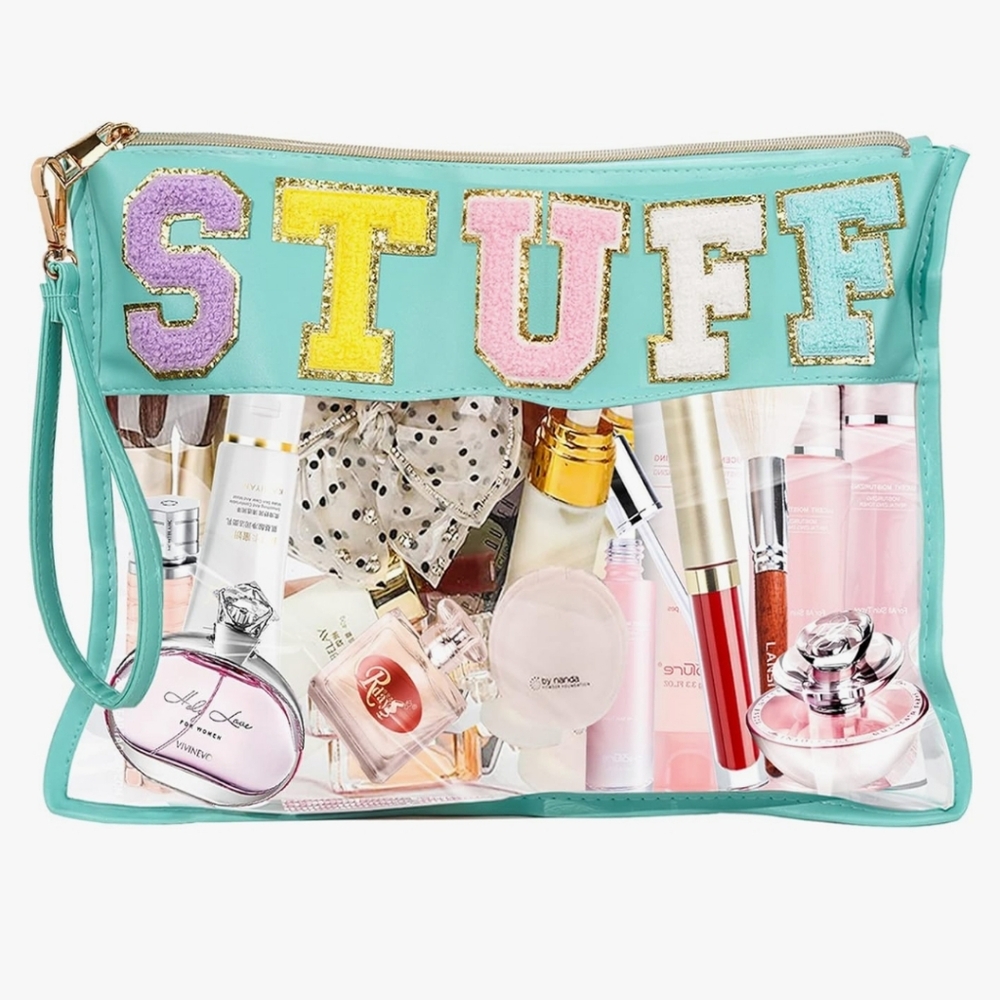 *NEW* Oversized Chenille Letter 'STUFF' Pouch